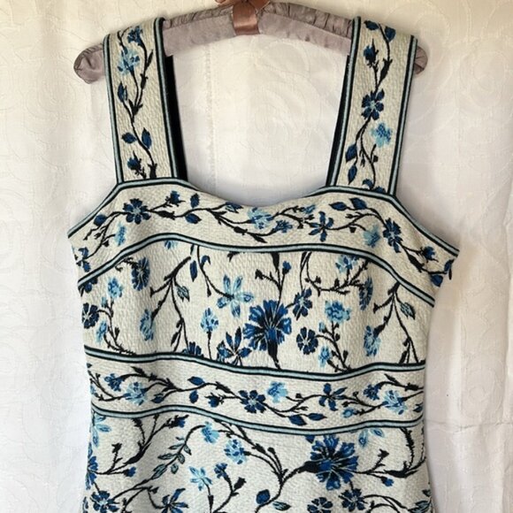 ANTHROPOLGIE MAEVE blue and white floral print A-line dress. Size X-large. - Picture 3 of 10